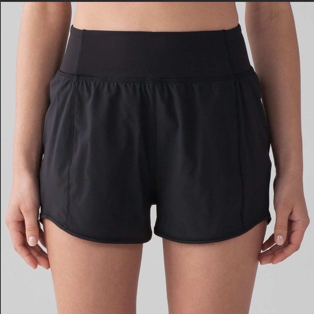 Lululemon High Waist Lean In Black Gym Shorts 2